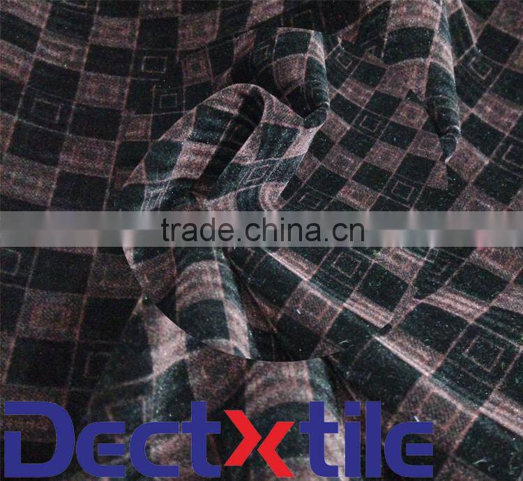 100%Polyester Embossed Flocking Knitted Fabric Roll For Sofa