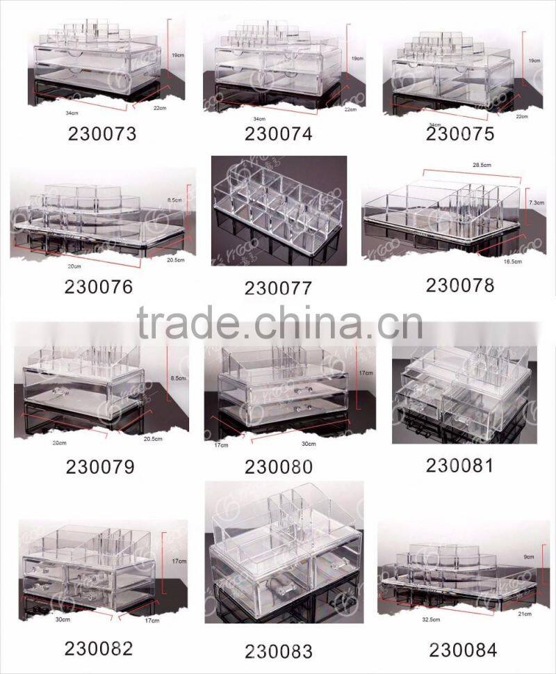 2016 Customized Oem Acrylic Organizer Cosmetics Display Acrylic Makeup Organizer