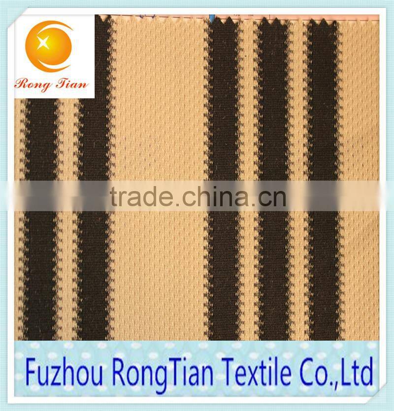 High quality polyester black and yellow two colored stripe fabric