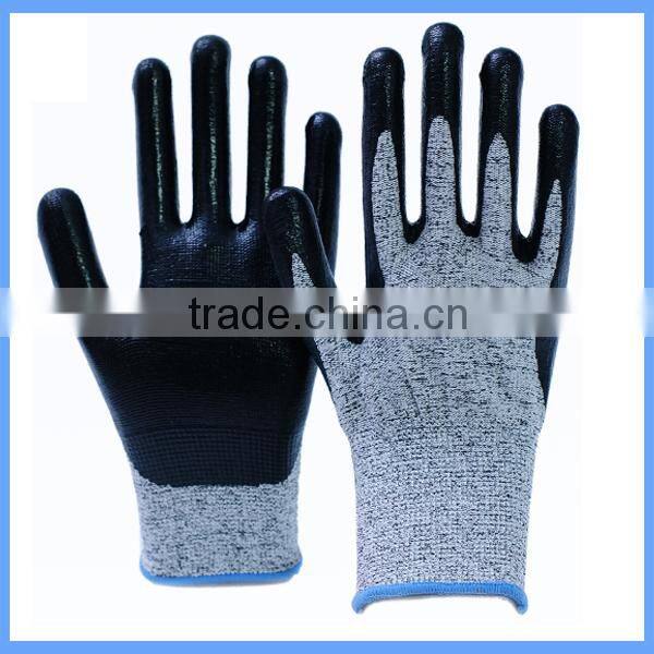 China High Quality Cow Leather Aramid Fiber Heat Resistant Work Gloves With Cut Resistance