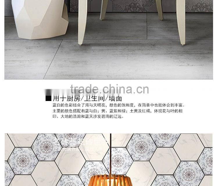 100*200*175mm hexagon marble mosaic tile porcelain irregular pattern floor tile