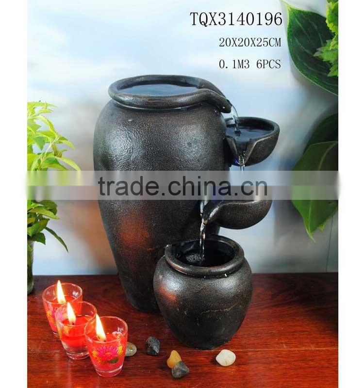 Mini Tabletop Pot Water Fountain with LED Light