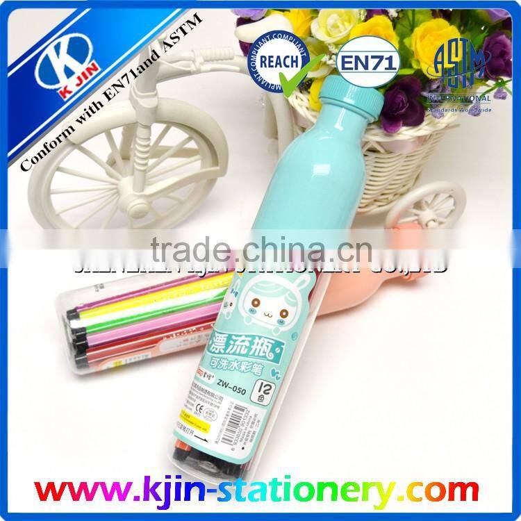 wholesale creative design fashion water color pen with white cap painting for school kids gift