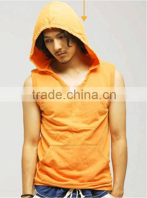 mens 100% cotton plain white short sleeve pullover hoodie