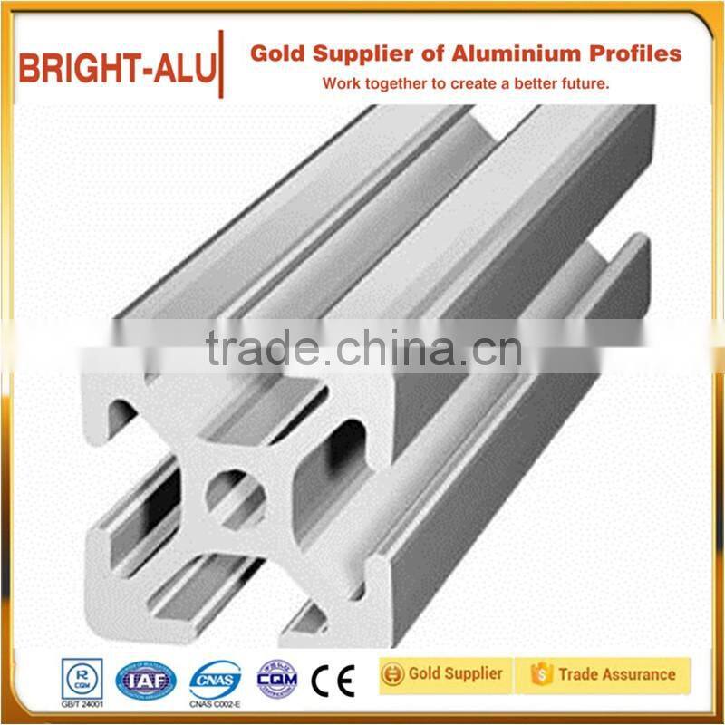 Polished T-slot square shape profile customized size extruded aluminium 6063 t5 extrusion alloy profile