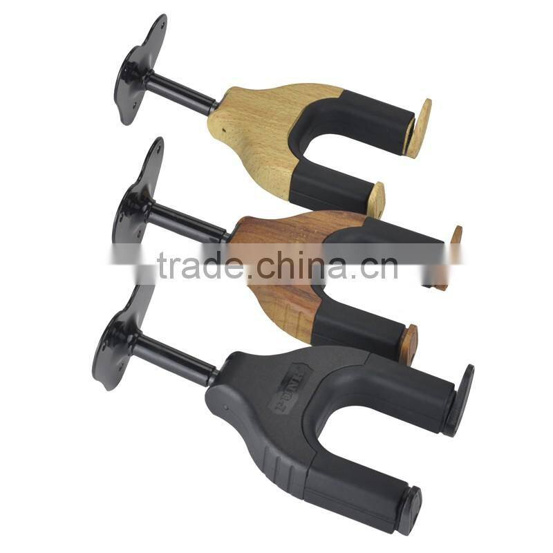 Auto Lock Wall Hanger Type Real Solid Wood Insturment Hanger Wooden Guitar Hanger