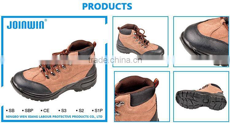 Anti-Puncture PU Injection Split Embossed Leather Safety Shoes