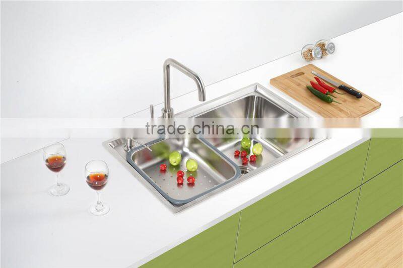 stainless steel sink with colander