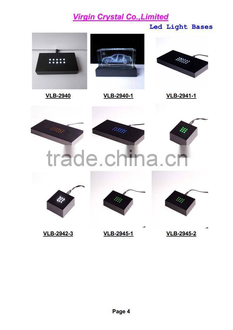 Round shape clear crystal LED light base with 7 lights for lamp holder