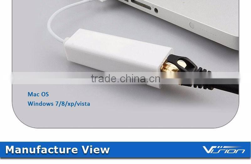 Vision premium white USB2.0 10/100m ethernet adapter for Mac