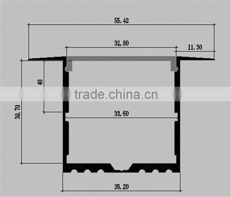 QS-A62 55X31MM Aluminum LED Profile For Stairs Lighting