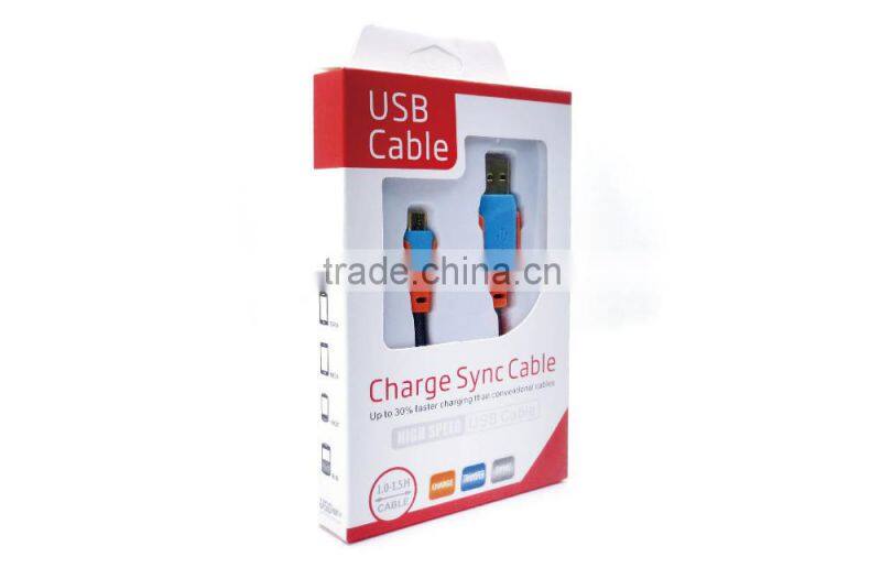 high quality mobile phone cables,steel braid usb 2.0 to micro usb cable charger and sync cable with retail box
