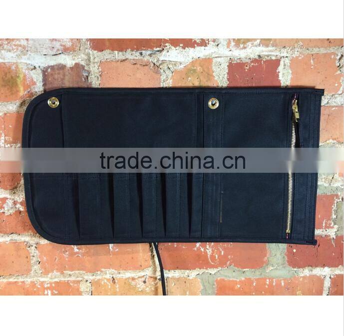 Custom Waxed Canvas Tool Roll with Zipper Pocket Wholesale