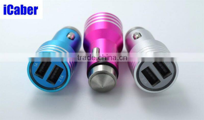 Best Safety Hammer Dual USB Car Charger High Quality Car Charger for mobile phone