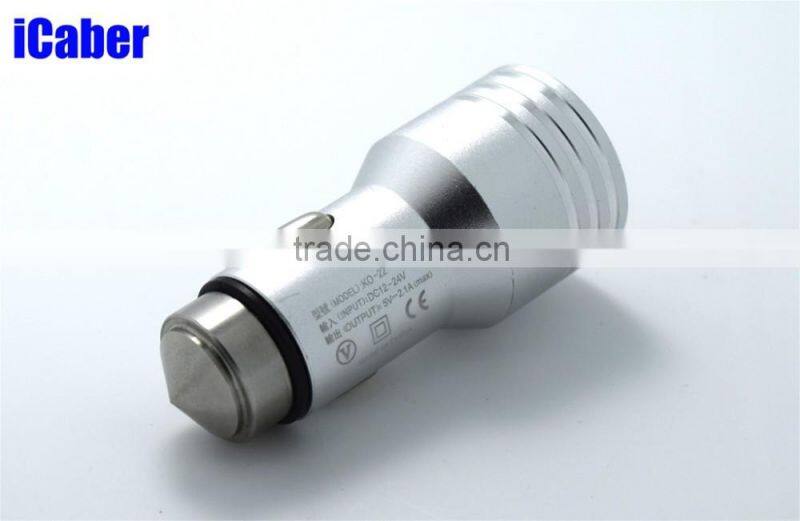 Best Safety Hammer Dual USB Car Charger High Quality Car Charger for mobile phone