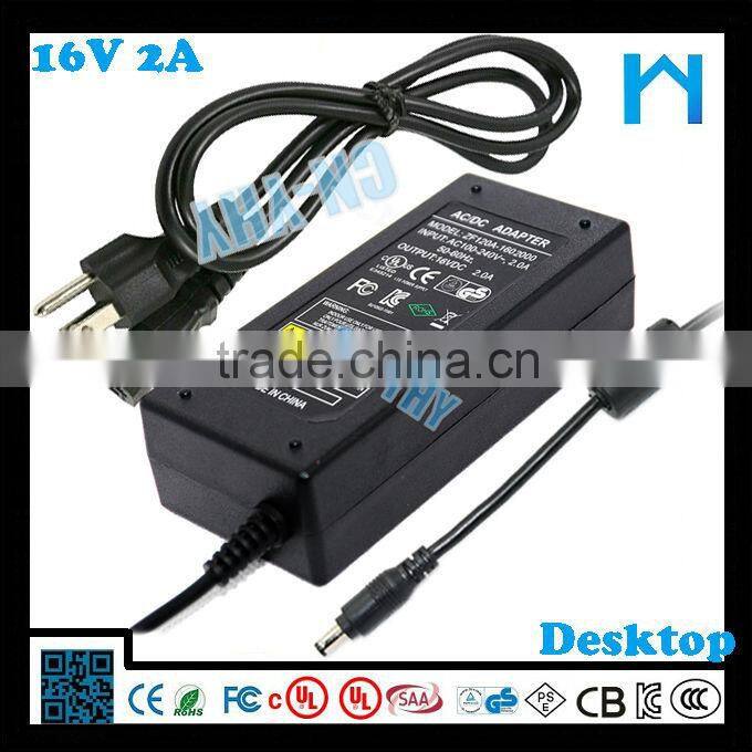 2015 Black color ac/dc 16v 2a power adapter 32w