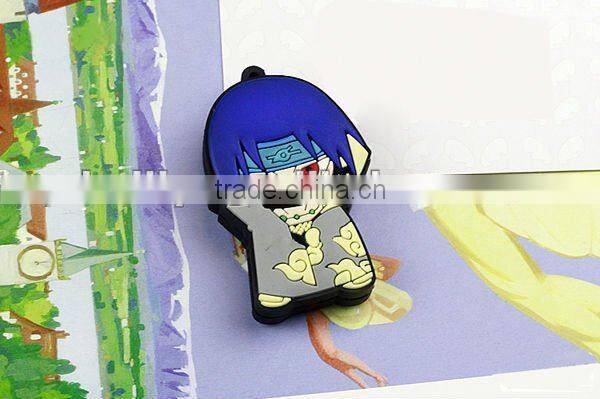 The factory manufacture high quality cartoon design silicone USB flash driver for Naruto