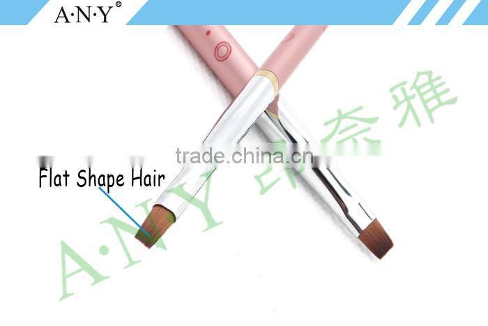 ANY Nail Beauty Care Silver Metal Handle Nail Pen UV Gel Nail Brush
