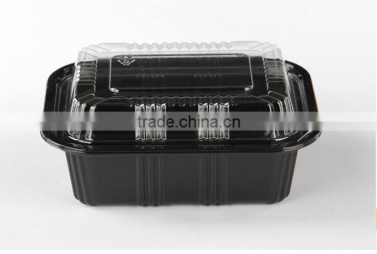 model number 805 small rectangle PS black disposable sushi to go box