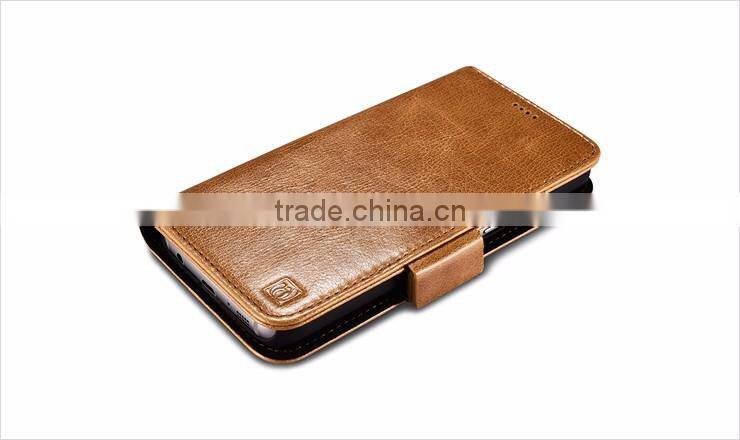 ICARER Genuine Leather Wallet Case for Samsung Galaxy S7 with Card Slots and Stand Function