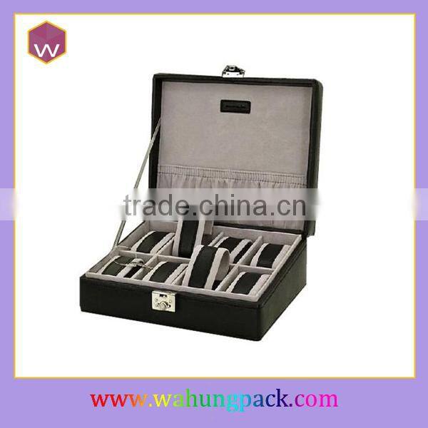 Black Leather Single Mens wrist watch box