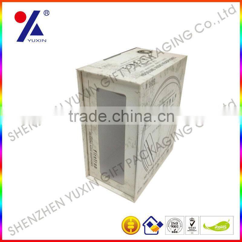 Customized earphone packaging box with hidden hanger