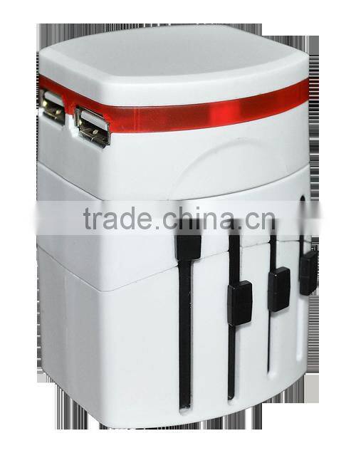 International universal travel plug adapter with dual usb charger