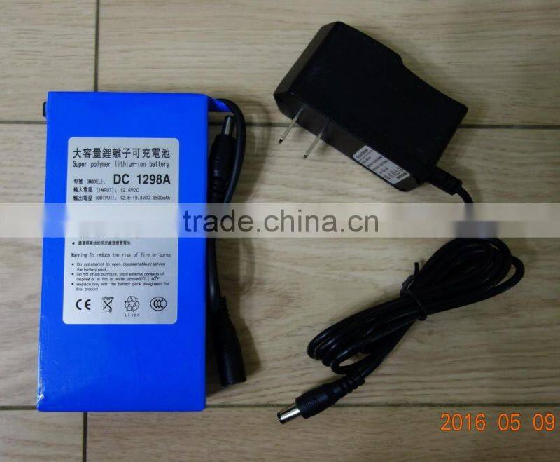 Super Polymer Rechargeable 12V 9800mAh li-ion Battery