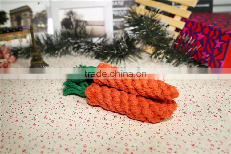 Carrot shape rope pet toys for dog
