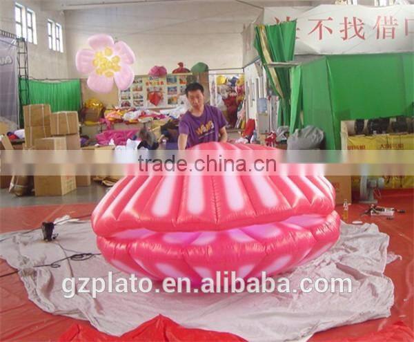 Decorative blue inflatable seashell inflatable replica model with led light for display