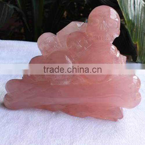 natural rock hand carved rose quartz specimen for sale