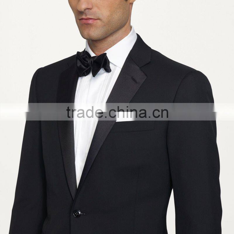 2014 Top Quality black satin lapel suits & tuxedo