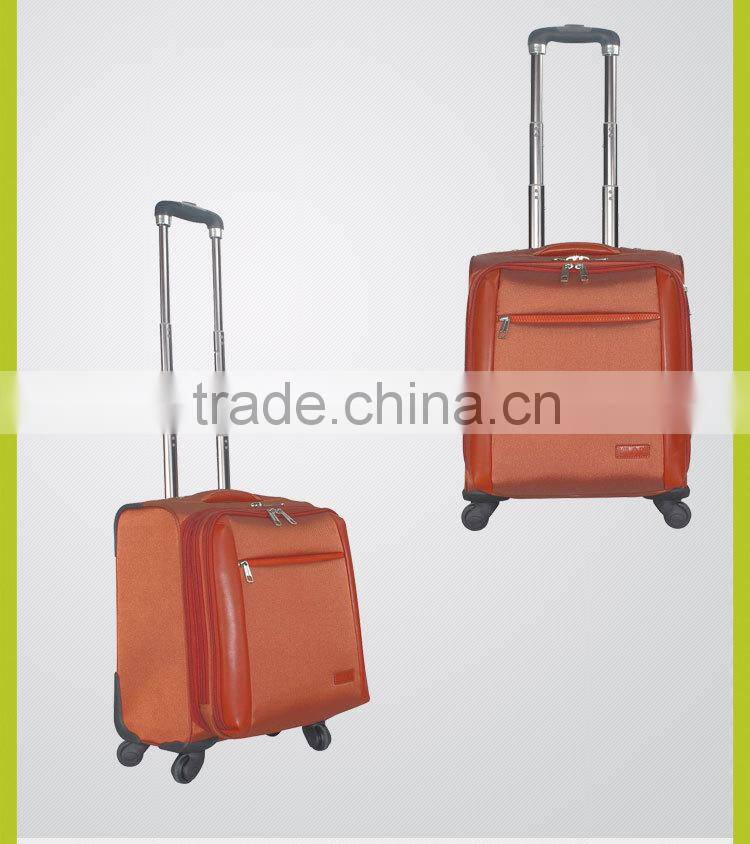 Orange Aluminum trolley luggage with combination lock or TSA lock