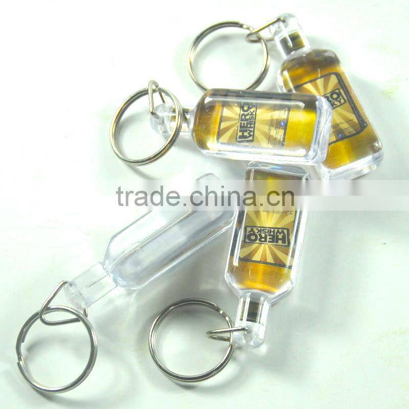 Custom design clear acrylic keyholder / plastic key chain / blank acrylic plastic key chain