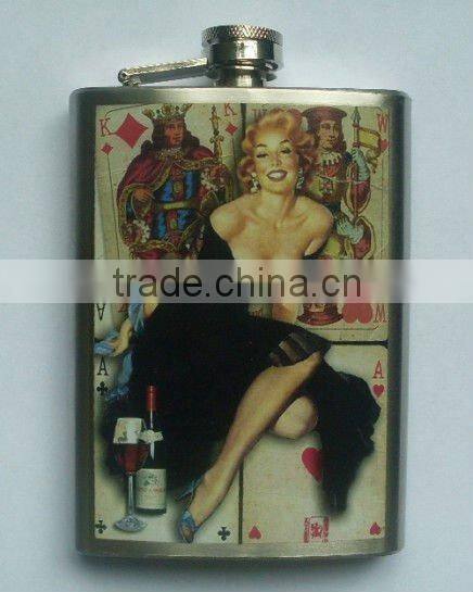 hot!!! High quality pocket flask with water-transfer