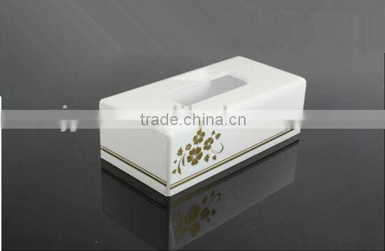 Elegant design acrylic facial tissue box holder with flowers printed