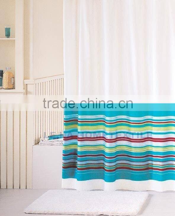 China B2B Printed Polyester Hookless Shower Curtain