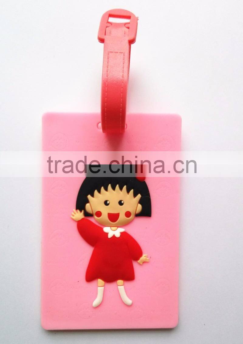 Shape Travel Animation Soft PVC Bag Tag Cute Cartoon Luggage Tags Rubber