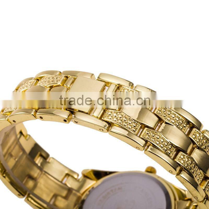 High quality alibaba express well-selling vintage women alloy metal gold plated strap cheapest diamond watch