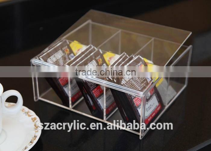 Unique high transparent acrylic tea-bag box acrylic small tea box wholesale