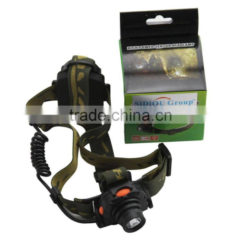 100M Distance Head Lamp 3* AAA Battery 900 Lumens LED Lamp IR Sensor Headlight Headlamp Lantern Flashlight Outdoor Camping