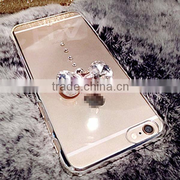2015 New design rhinestone bowknot design mobile phone case for iphone