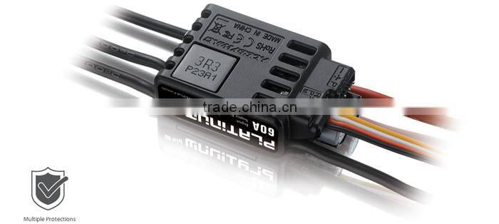 Hobbywing RC Aircraft System Platinum 60A V4 Brushless ESC Higher Driving Efficiency Longer Flight Time Lower ESC Temperature