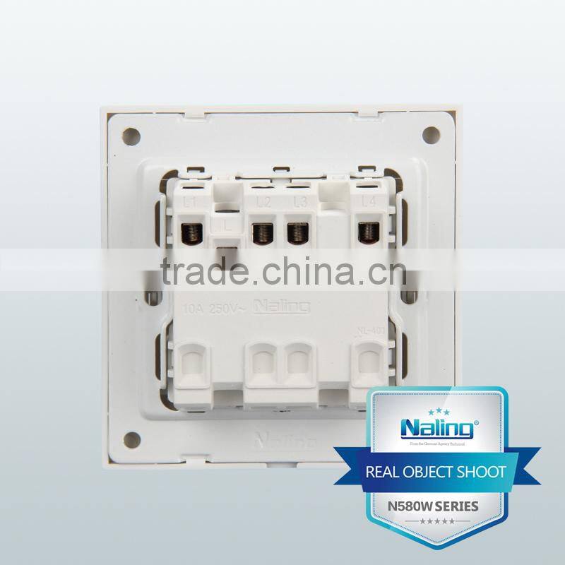 4 gang 1 way electric wall switch for Bangladesh