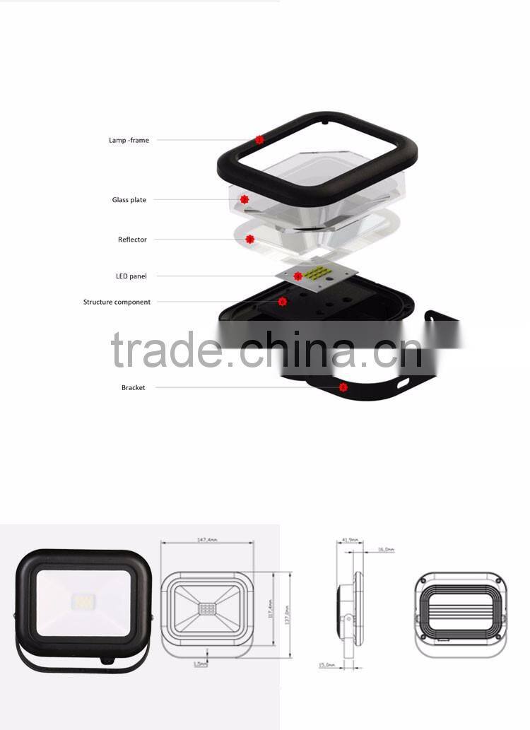 Smart 10W LED Floodlight with 0.3m H05RN-F 2G1.0mm2 cable
