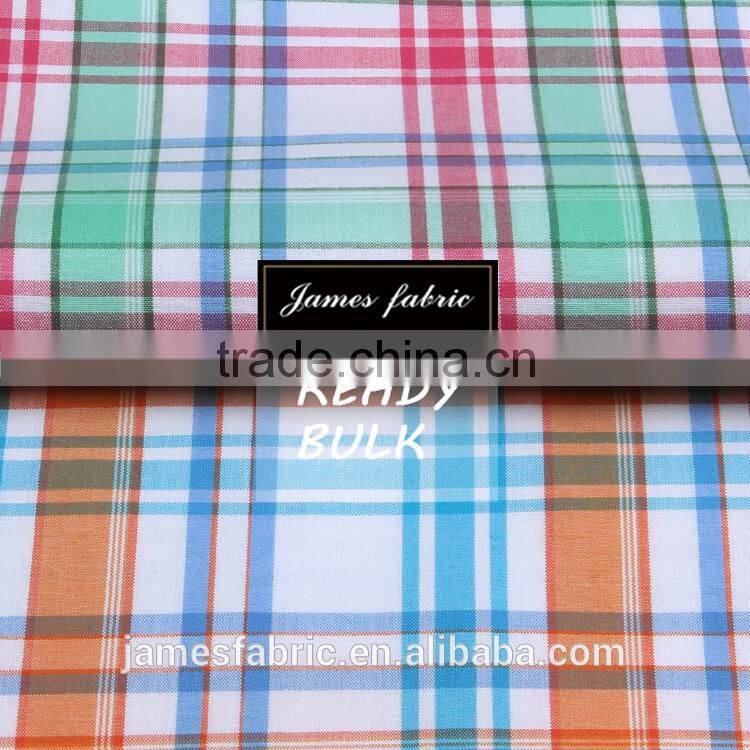 James 50s big check colorful regular soft woven fabric for children's shiring