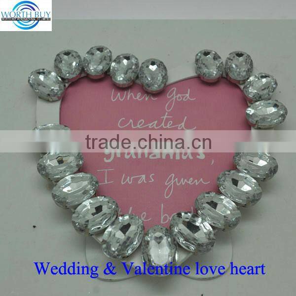 Heart shape birthday card for granddaughter w/ plastic diamonds wholesale