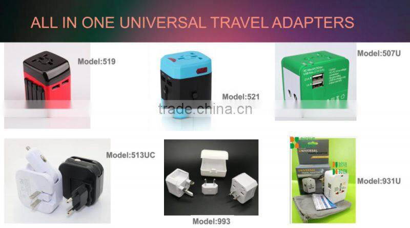 low price price universal multi travel adapter with 2 usb charger