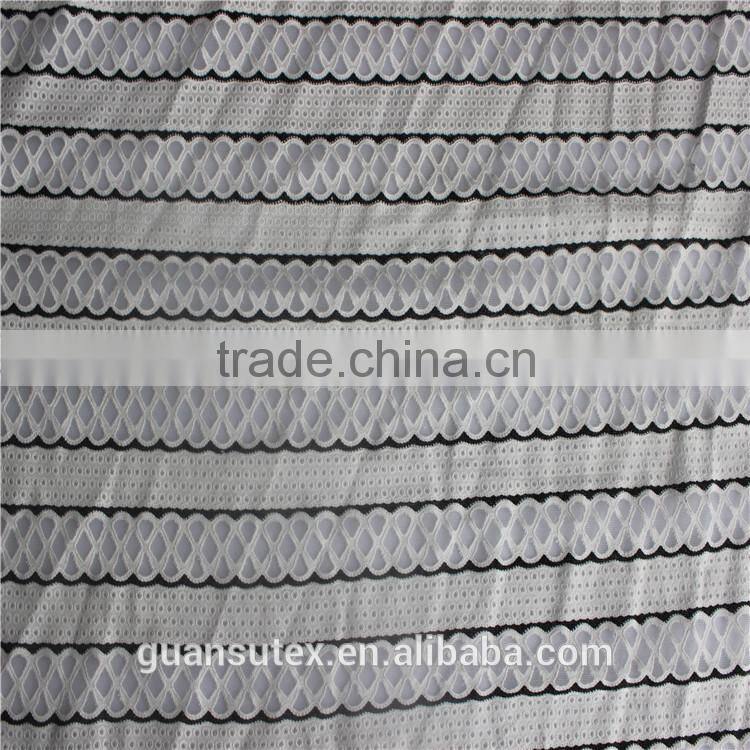 high quality italian burn out lace fabric, polyester cotton blend lace fabric for african cloth