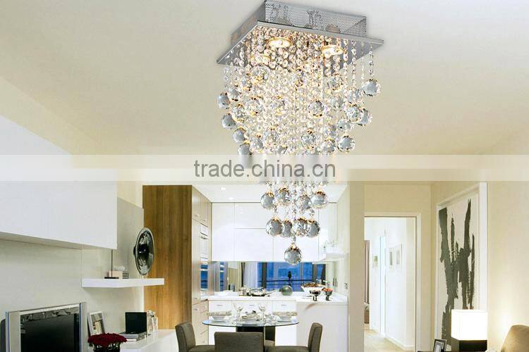 Upside down pyramid type crystal ceiling light